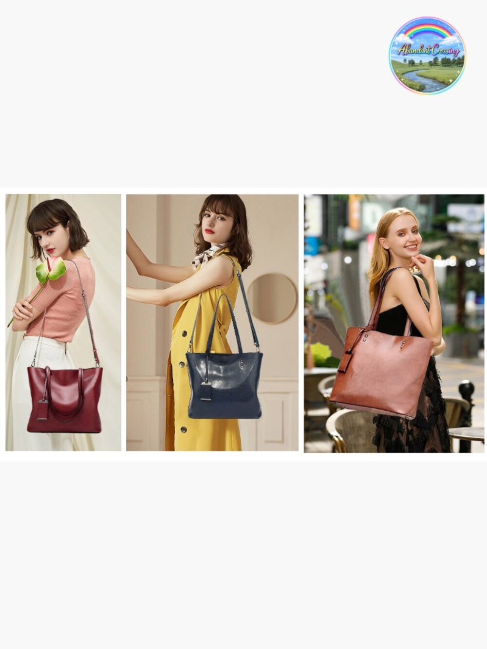 Women Faux Leather Satchel Tote Bag Shoulder Crossbody Purse - Picture 6 of 6